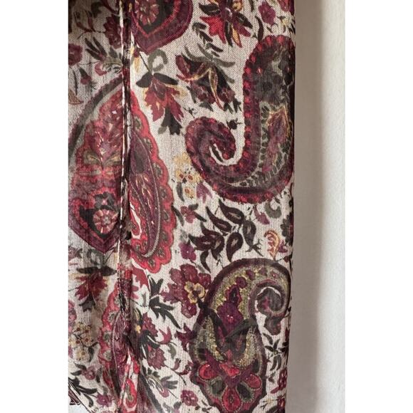 Chico’s Paisley Floral Print Sheer Scarf 100% Rayon Boho Festival Rectangle READ - Picture 3 of 13